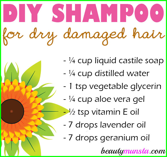 Rejuvenate lifeless locks by making and using this homemade shampoo for dry damaged hair! It’s totally all natural and sulfate-free - perfect for reclaiming your beautiful hair back! 