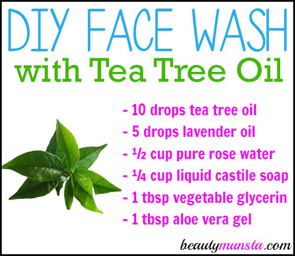 Learn how to make an easy DIY face wash with tea tree oil!