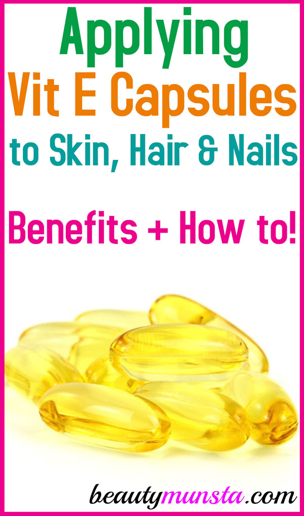 There are many beauty benefits of applying vitamin E capsules on your skin, hair, nails and more! 