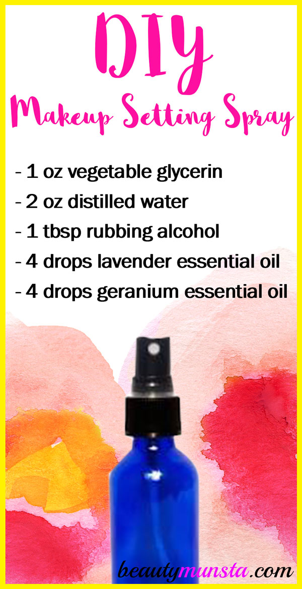 Try creating this super easy DIY makeup setting spray with alcohol for a nice matte makeup look! 