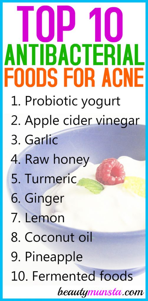 Eat these top 10 antibacterial foods for acne to help keep those ugly pimples away! 