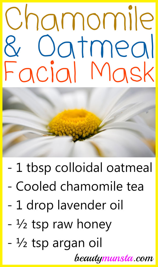 A chamomile oatmeal face mask is just what you need to soothe your skin and hydrate dry skin cells! 