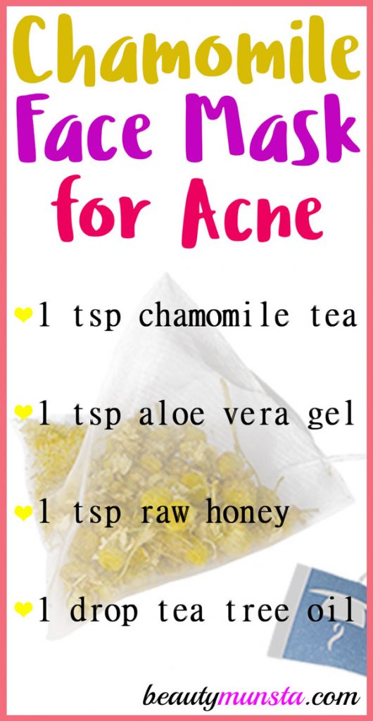 Try a chamomile tea mask for acne to get rid of those pesky pimples!