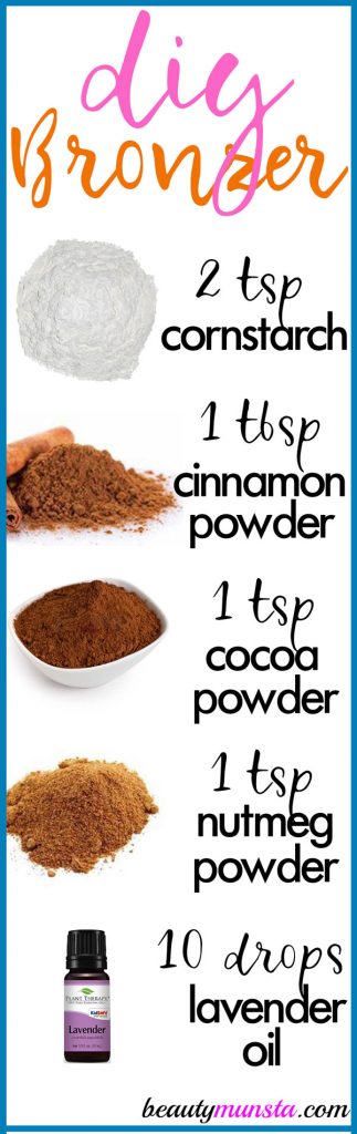 Follow this easy peasy homemade bronzer recipe for that gorgeous glow on your cheekbones! 