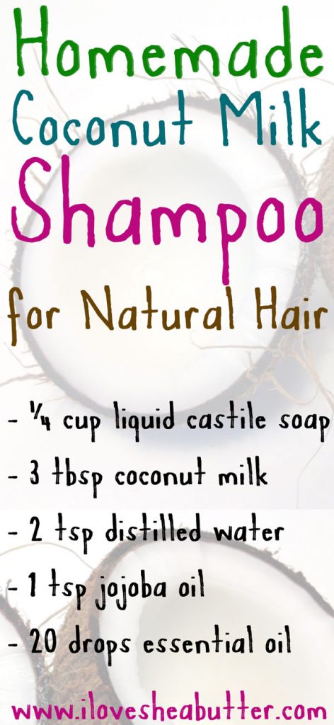 Check out this coconut milk shampoo recipe for natural hair! 